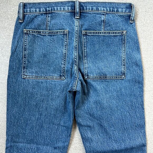 NWT J. Crew Patch Pocket Straight Leg Mid-rise Cropped Denim Blue Jeans Sz 0/25 - Picture 6 of 13